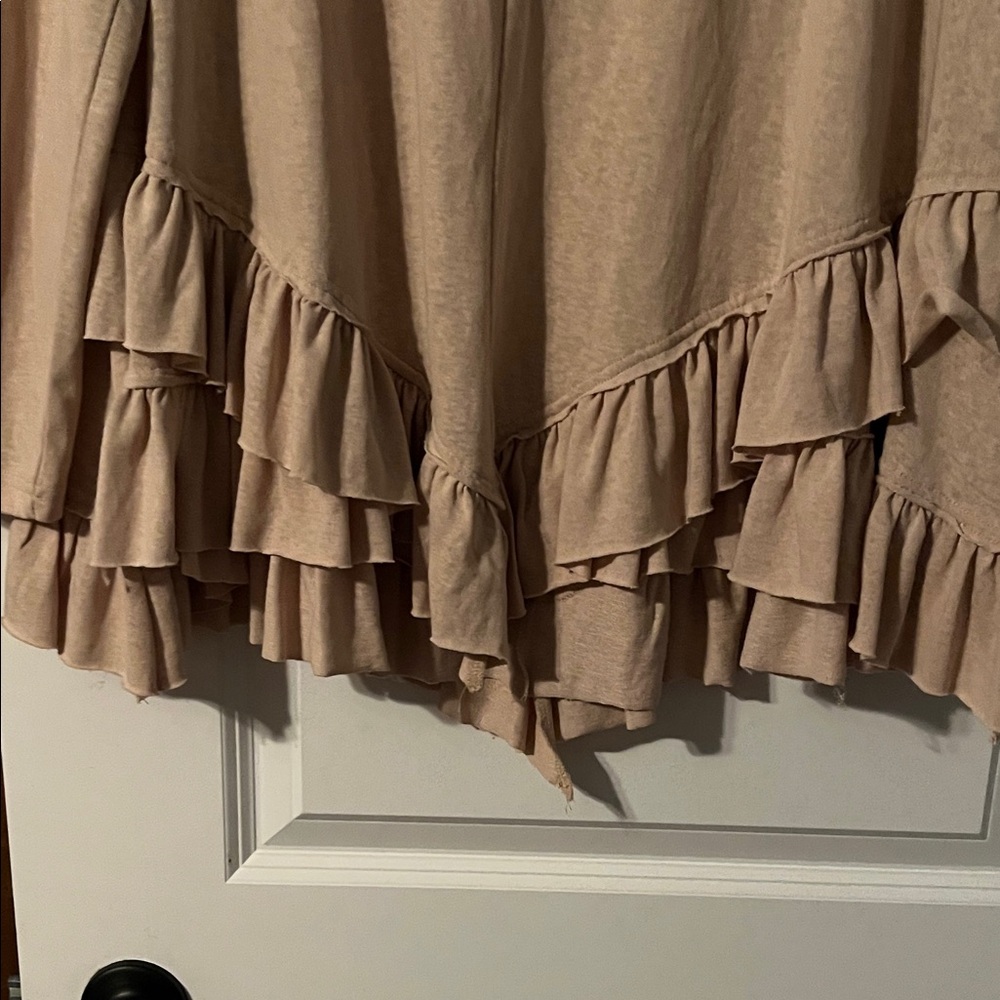 Easel Tan Ruffled Blouse - Picture 5 of 5